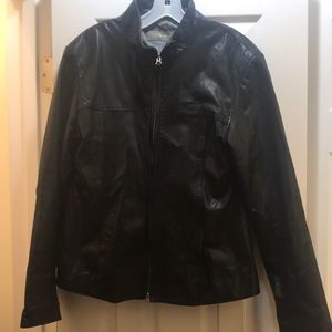 Real leather Bomber jacket gently used size xxl